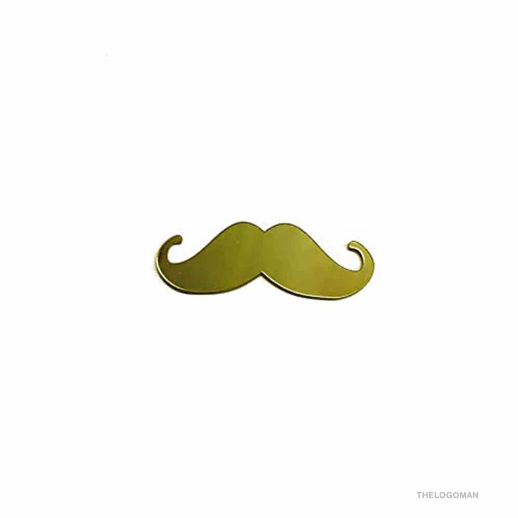 Gold Mustache 3D Emblem Decal Mobile Phone Sticker Logo