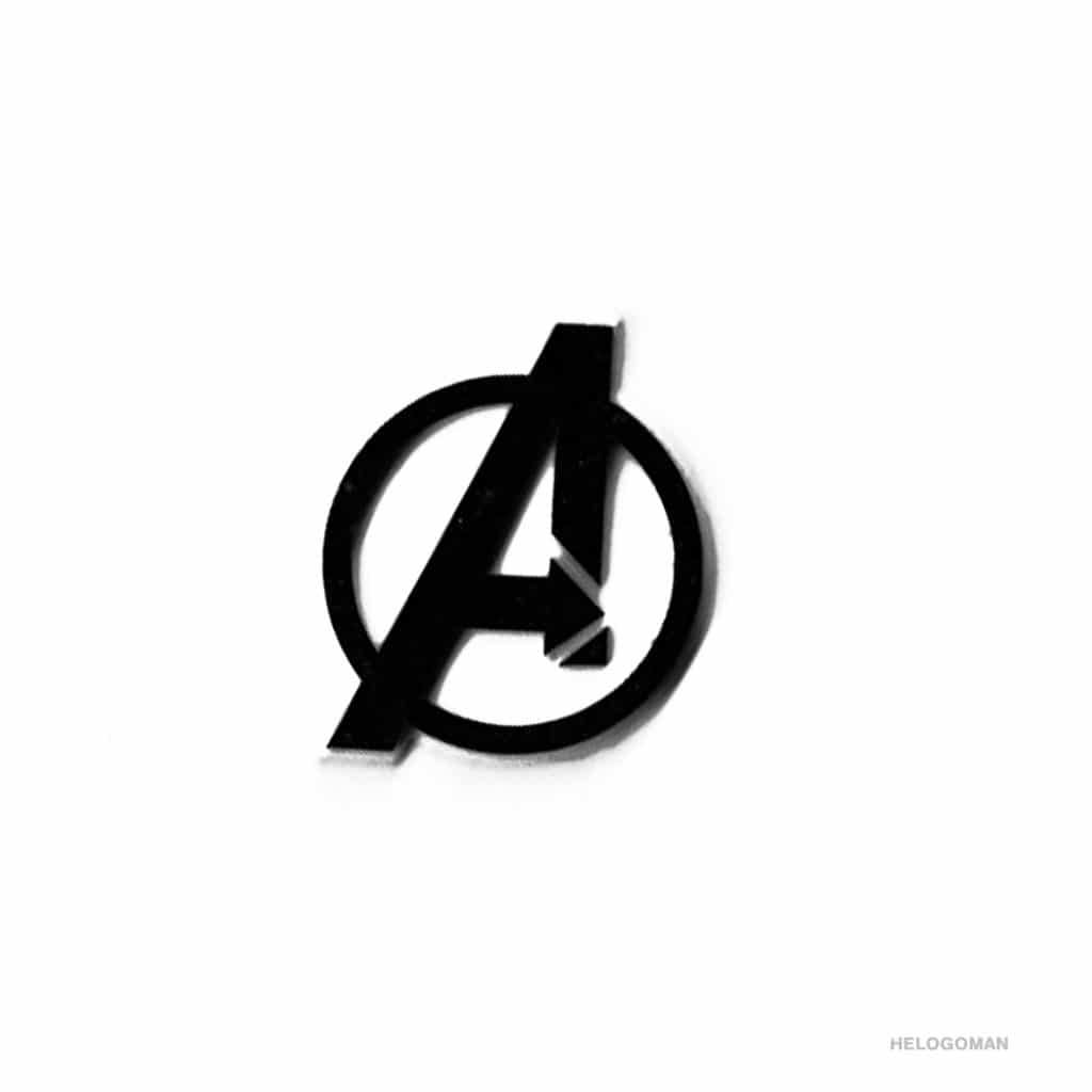 Avengers White and Black 3D Emblem Decal Mobile Phone Sticker Logo