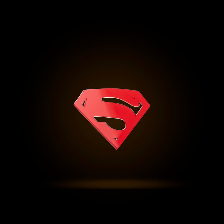 Red Superman logo on a black background