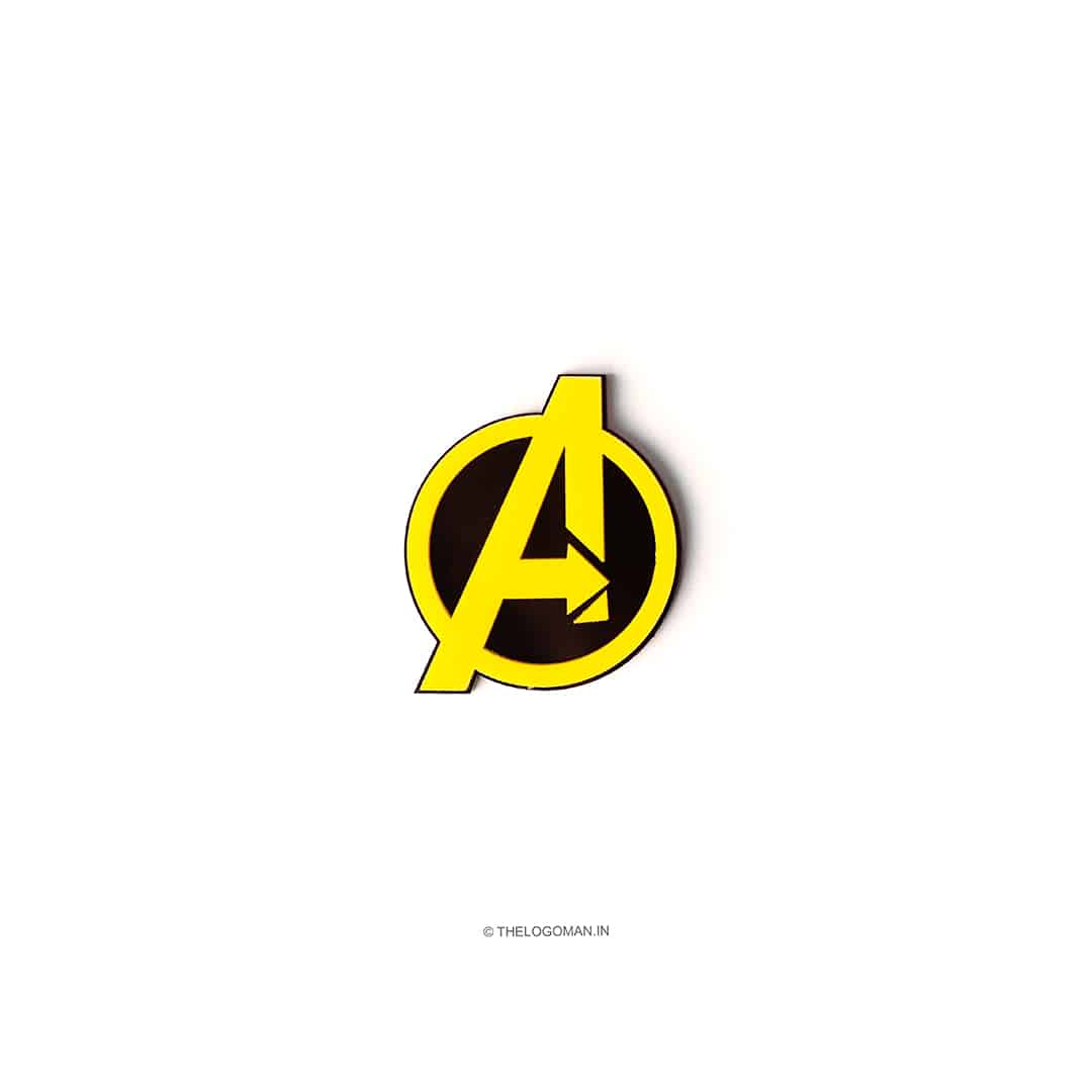 Avengers Black and Yellow 3D Mobile Phone Sticker