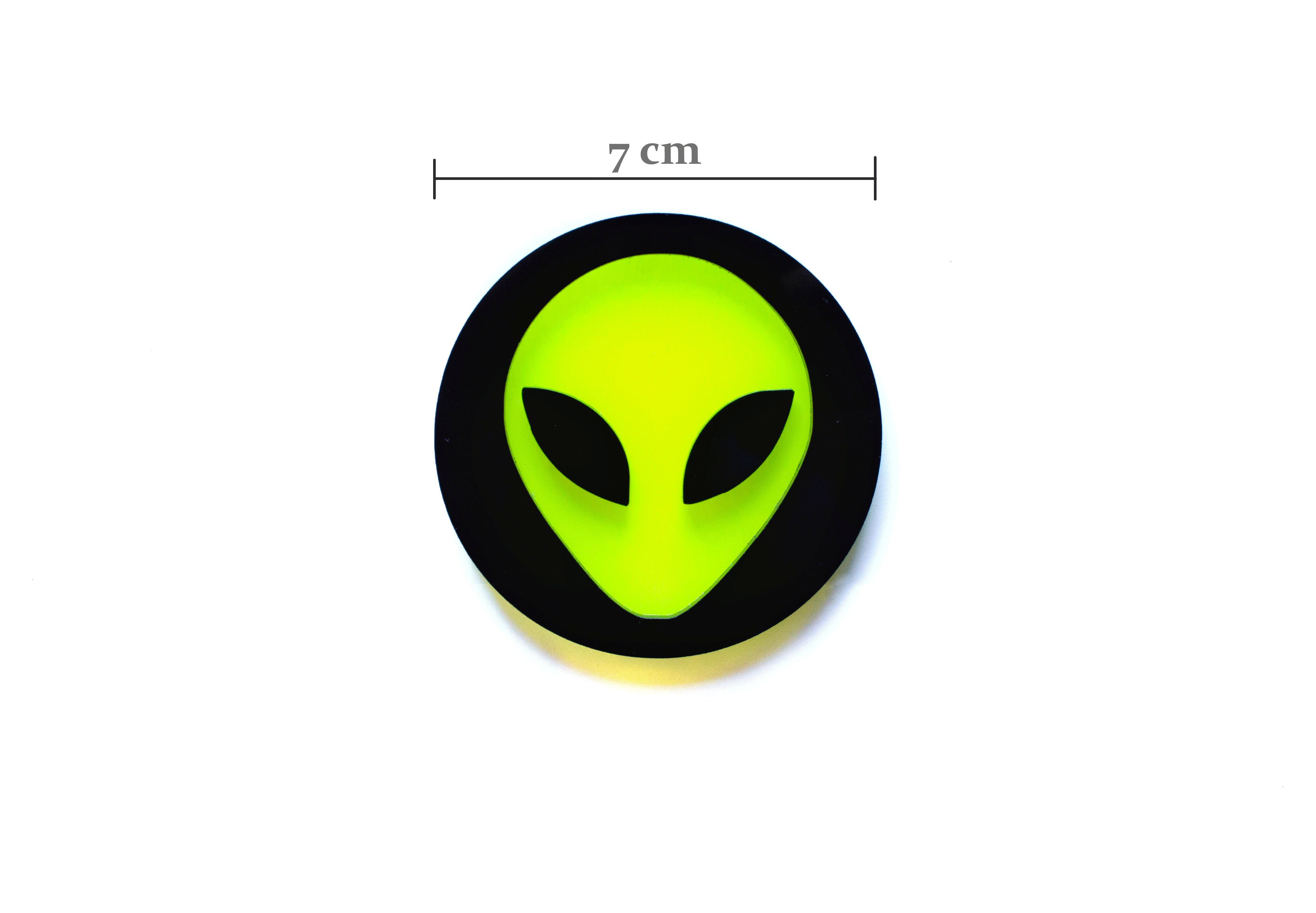 Alien Head Face 3D Acrylic Emblem Decal Sticker for Car and Bike