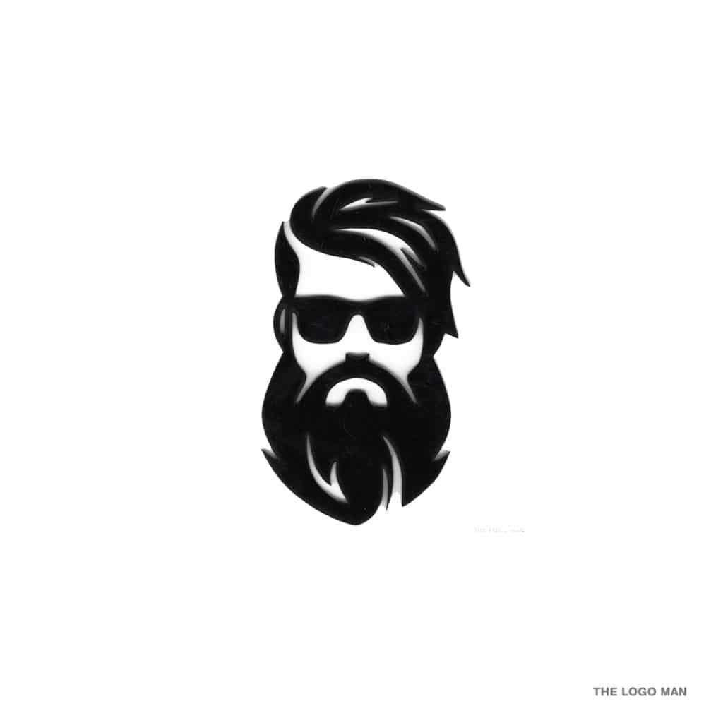 Beard Thug Man 3D Emblem Decal Mobile Phone Sticker Logo