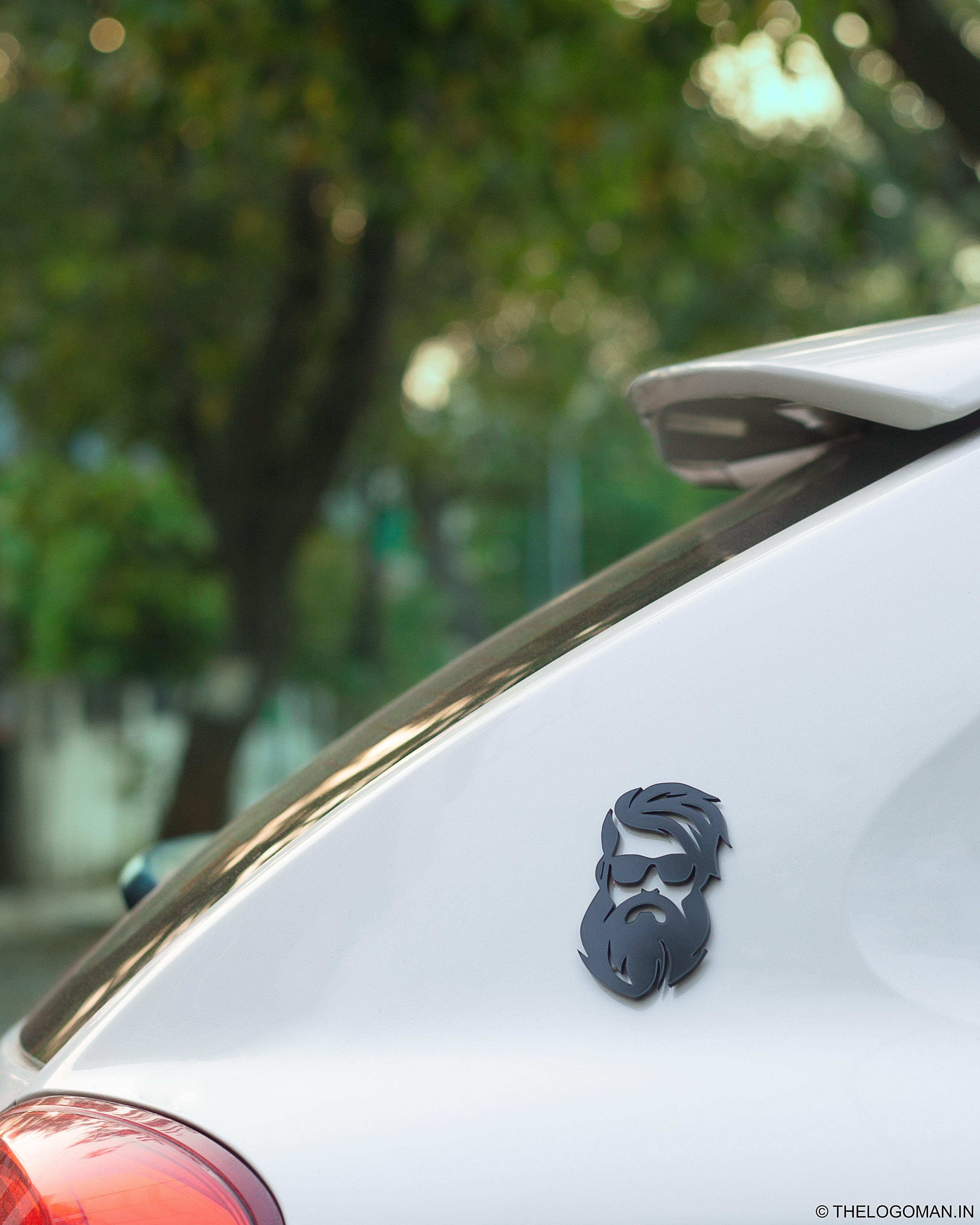 Beard Thug Man 3D Acrylic Emblem Decal Sticker for Car and Bike