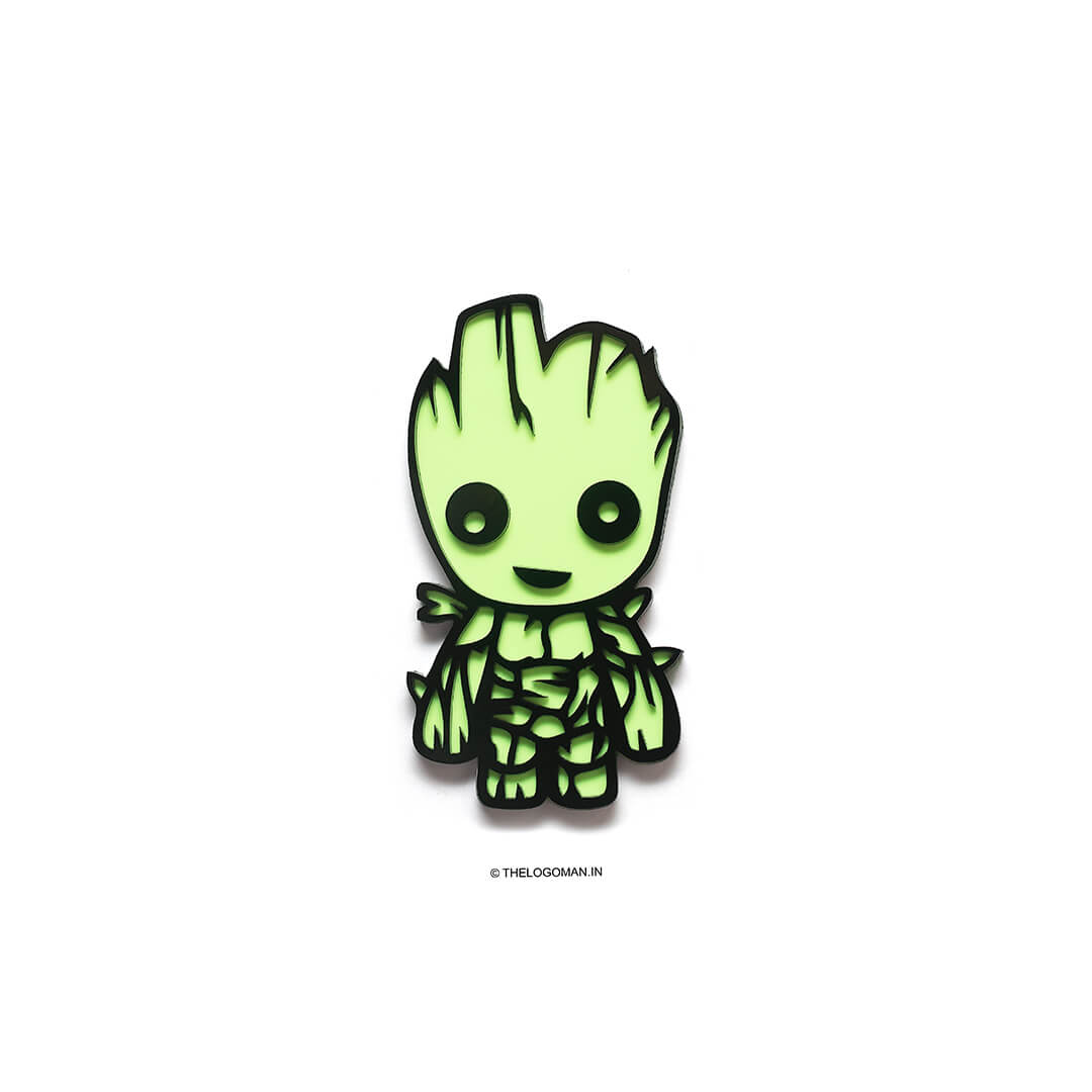 Groot Radium 3D Acrylic Emblem Decal Sticker for Car and Bike