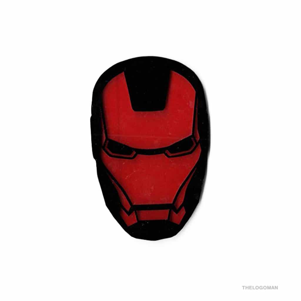 Iron Man Red and Black 3D Emblem Decal Mobile Phone Sticker Logo